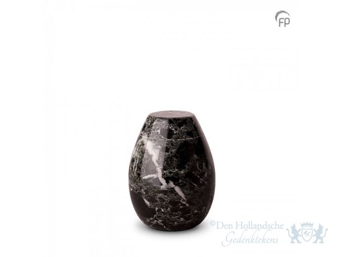 Marmeren mini urn natuurlijk zwart wit foto 1