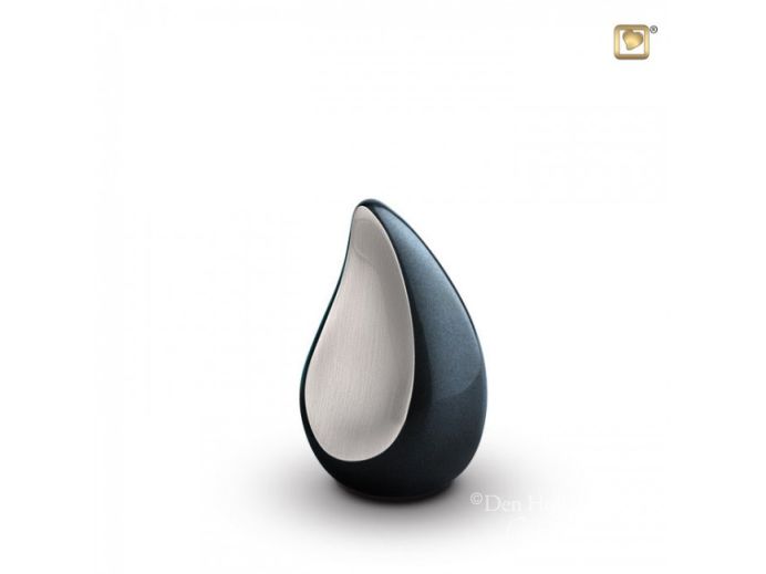 Messing mini urn druppel zilver antraciet foto 1