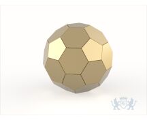 RVS urn 'voetbal' goudkleurig foto 1