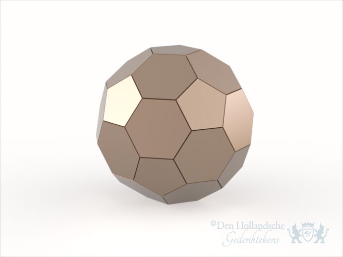RVS urn 'voetbal' Koperkleurig foto 1