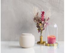 SERES klein – handgemaakte eco urne in zacht beige engobe foto 1