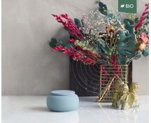 SERES mini – handgemaakte eco urne in grijsblauw engobe foto 1