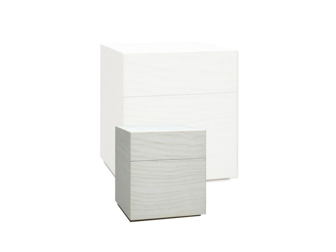 Witte mini urn van hout foto 1
