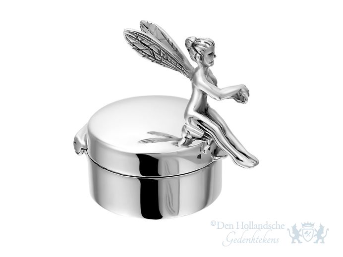 Zilveren mini urn met 'fee' foto 1