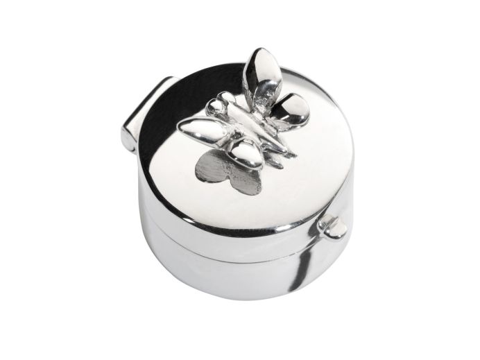 Zilveren mini urn met 'vlinder' foto 1