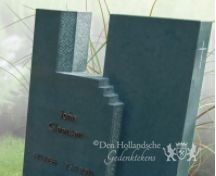 Moderne grafsteen van Belgisch hardsteen foto 3