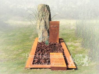 Natuurlijk cortenstaal grafmonument