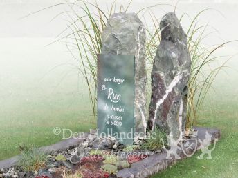 Natuurlijk grafmonument gesmolten glas