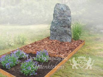 Natuurlijk grafmonument ruwe steen