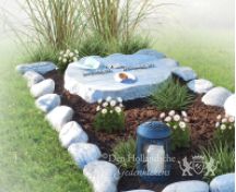 Natuurlijk kindermonument met witte keien foto 1