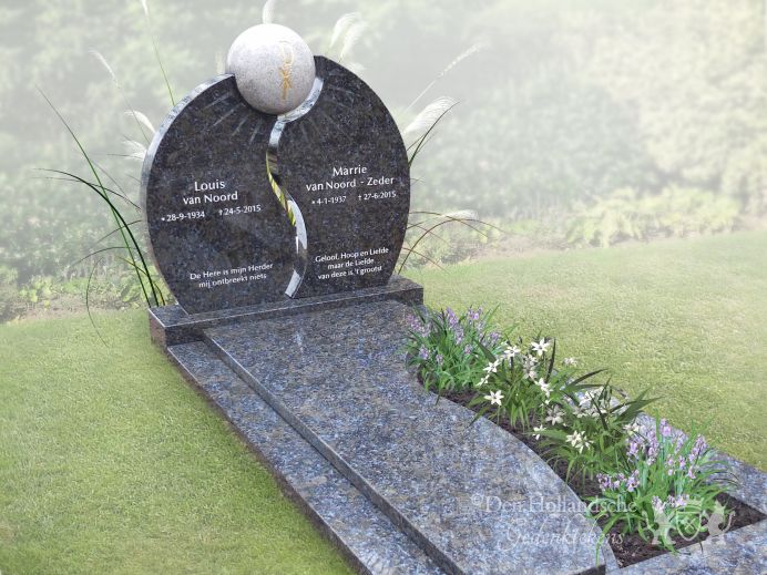 Onderhoudsvrij familiegrafmonument met labarum foto 1