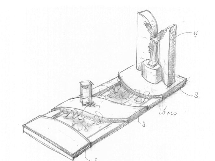 Schets exclusief grafmonument met bronzen engel foto 1