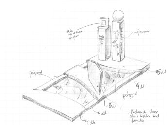 Schets exclusief monument met twee zuilen