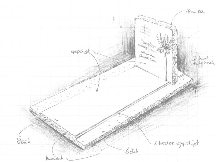 Schets ruw natuurstenen monument foto 1