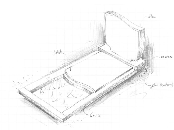 Schets standaard grafmonument foto 1