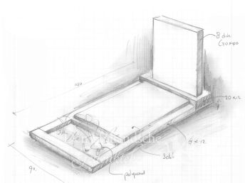 Schetsontwerp klassiek grafmonument