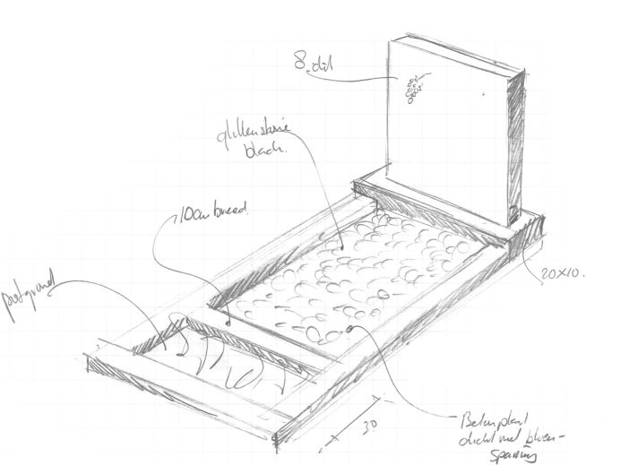 Schetsontwerp strakke grafsteen foto 1
