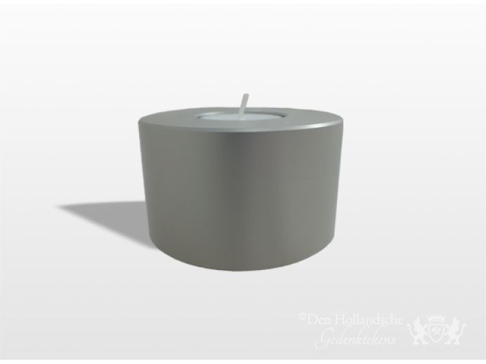 Aluminium urn kaarslicht zilver foto 1