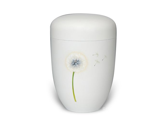 Aluminium urn met paardenbloem foto 1