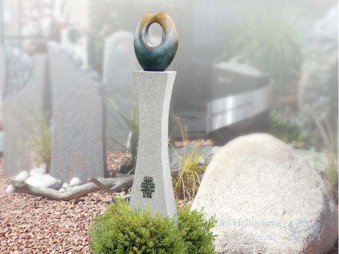 Bronzen kunstenaars urn 'Ontmoeting' foto 1