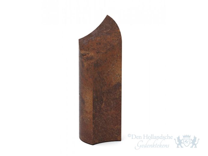 Bruin gepatineerde bronzen urn 'golfvorm' foto 1