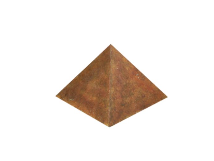 Bruin gepatineerde piramide urn van brons foto 1