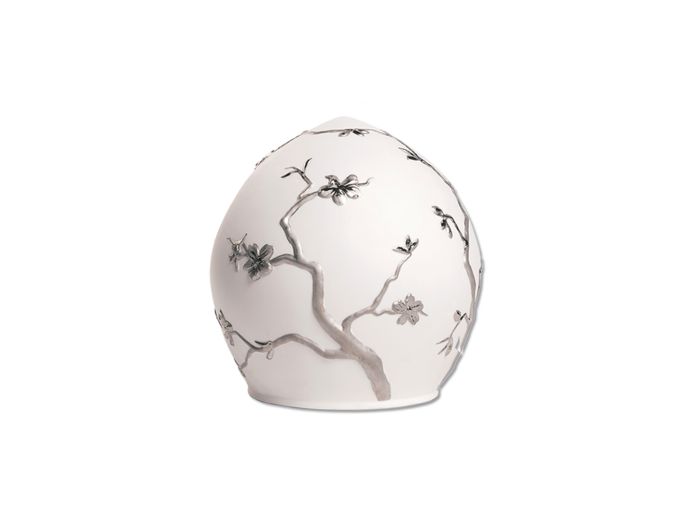 Cremekleurige urn met takken als decoratie | 3L foto 1