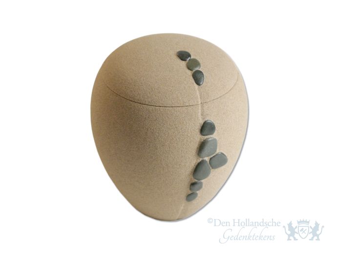 Ecologische urn met stenendecoratie foto 1