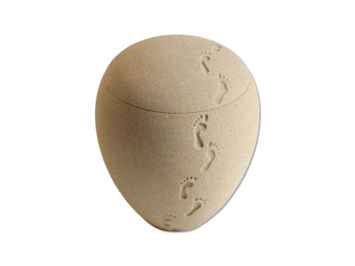 Ecologische urn met voetafdrukken foto 1