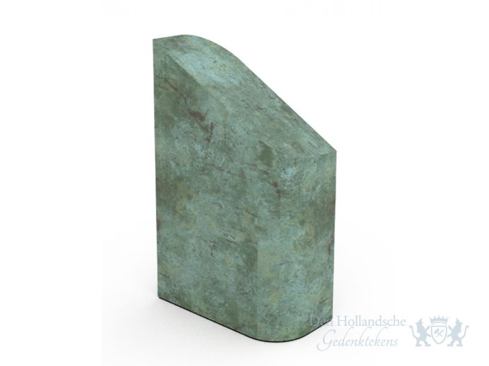 Groen gepatineerde bronzen urn Flame foto 1