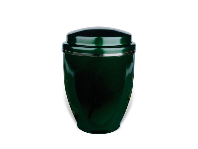Groene aluminium urn foto 1
