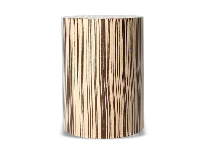 Houten urn bruin en wit gestreept foto 1