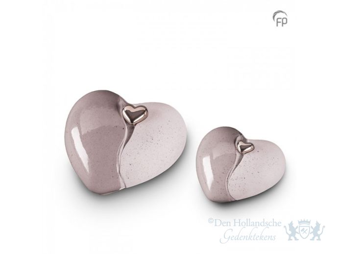 Keramische hart urnen set met magnetisch afneembaar hart foto 1