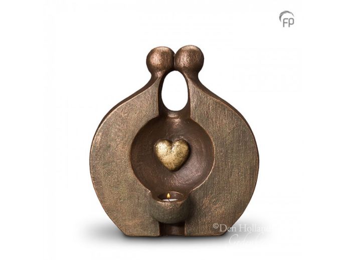 Keramische kaarsenhouder urn met hart decoratie | 3L foto 1