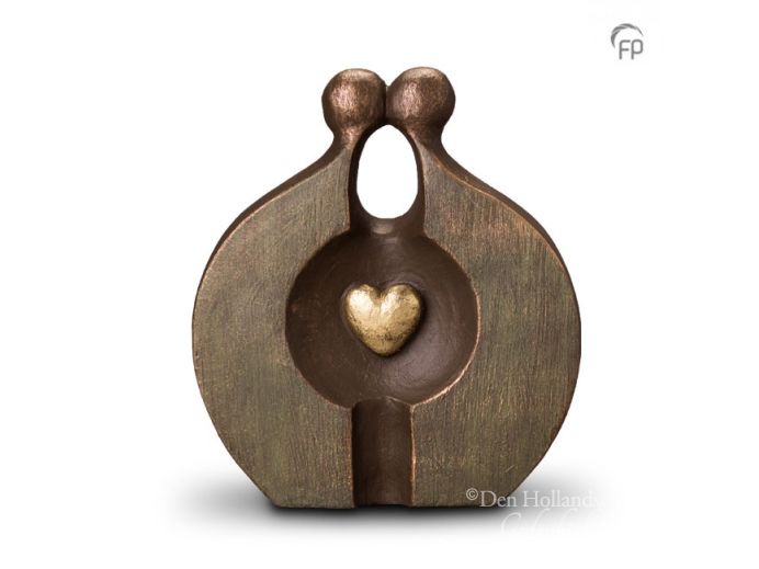 Keramische urn met hart decoratie | 6L foto 1