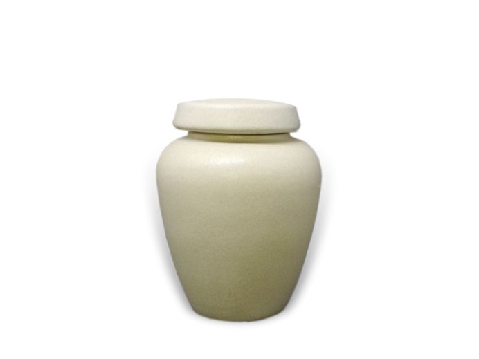 Klassieke keramische urn in mat beige 2.8L foto 1