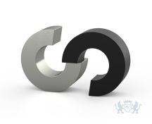 Kunstenaars RVS duo-urn Circles foto 1