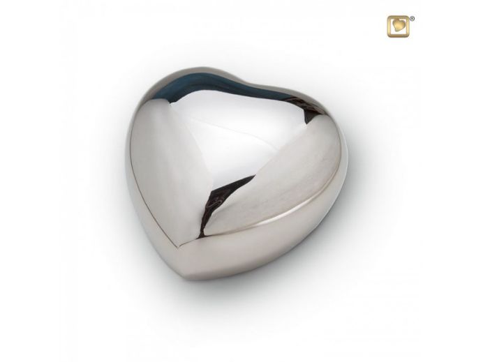 Messing keepsake hart zilver, glanzend foto 1