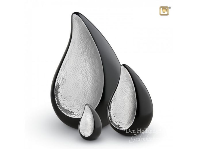 Messing urn traan 'Teardrop' zilver foto 1