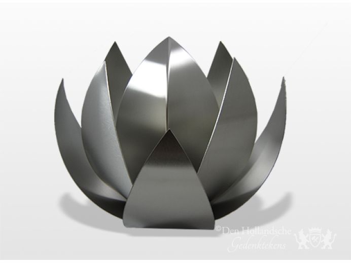 Moderne RVS urn 'lotus' foto 1