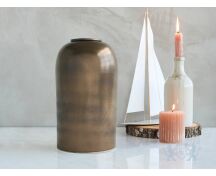 PELION – handgemaakte urn in koperkleurig metallic keramiek foto 1