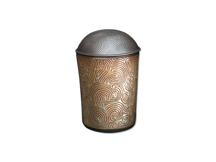 Porseleinen urn met reliëf foto 1