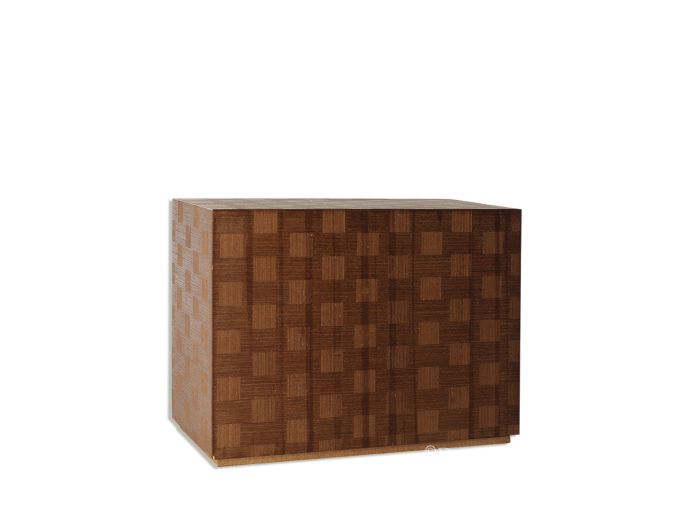 Rechthoekige houten urn foto 1