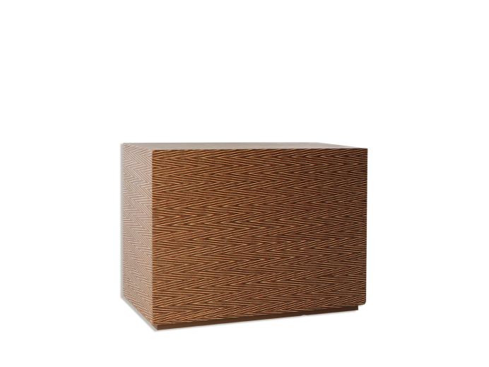 Rechthoekige lichte houten urn foto 1
