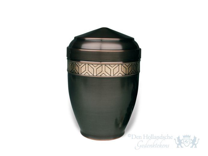 Urn van koper met decoratie foto 1