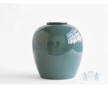 VERNO – handgemaakte urn in groen & blauw keramiek foto 1