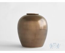 VERNO – handgemaakte urn in koperkleurig metallic keramiek foto 1
