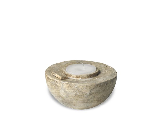 Witte keramische urn met kaarshouder foto 1