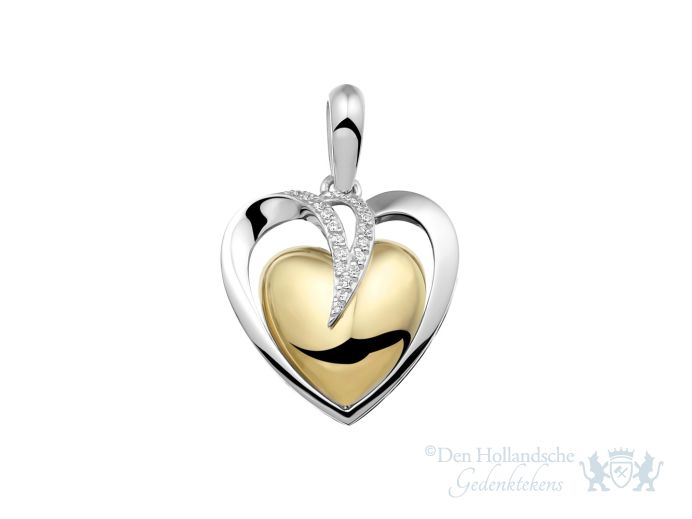 Ashanger hart Zilver goud foto 1