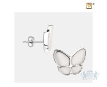 Wings of Hope Stud Earrings Pearl White and Pol Silver foto 1